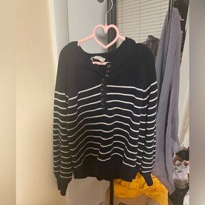 SOLD USED Sezane Léontine Jumper Navy / Ecru - Size M